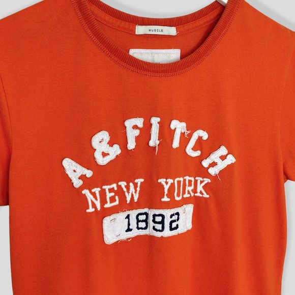 Abercrombie & Fitch Spellout Orange T-Shirt - Picture 4 of 5
